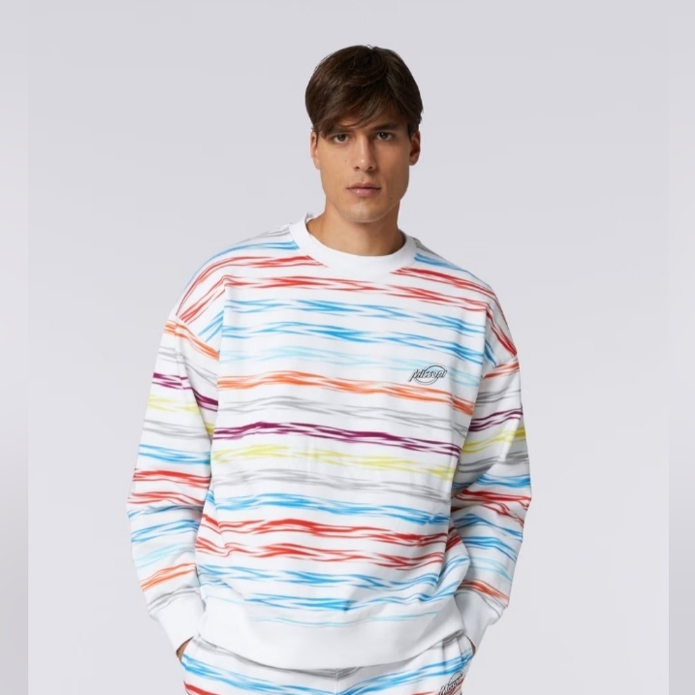 Missoni Logo Appliqued Striped Cotton Jers Size L New without tags.